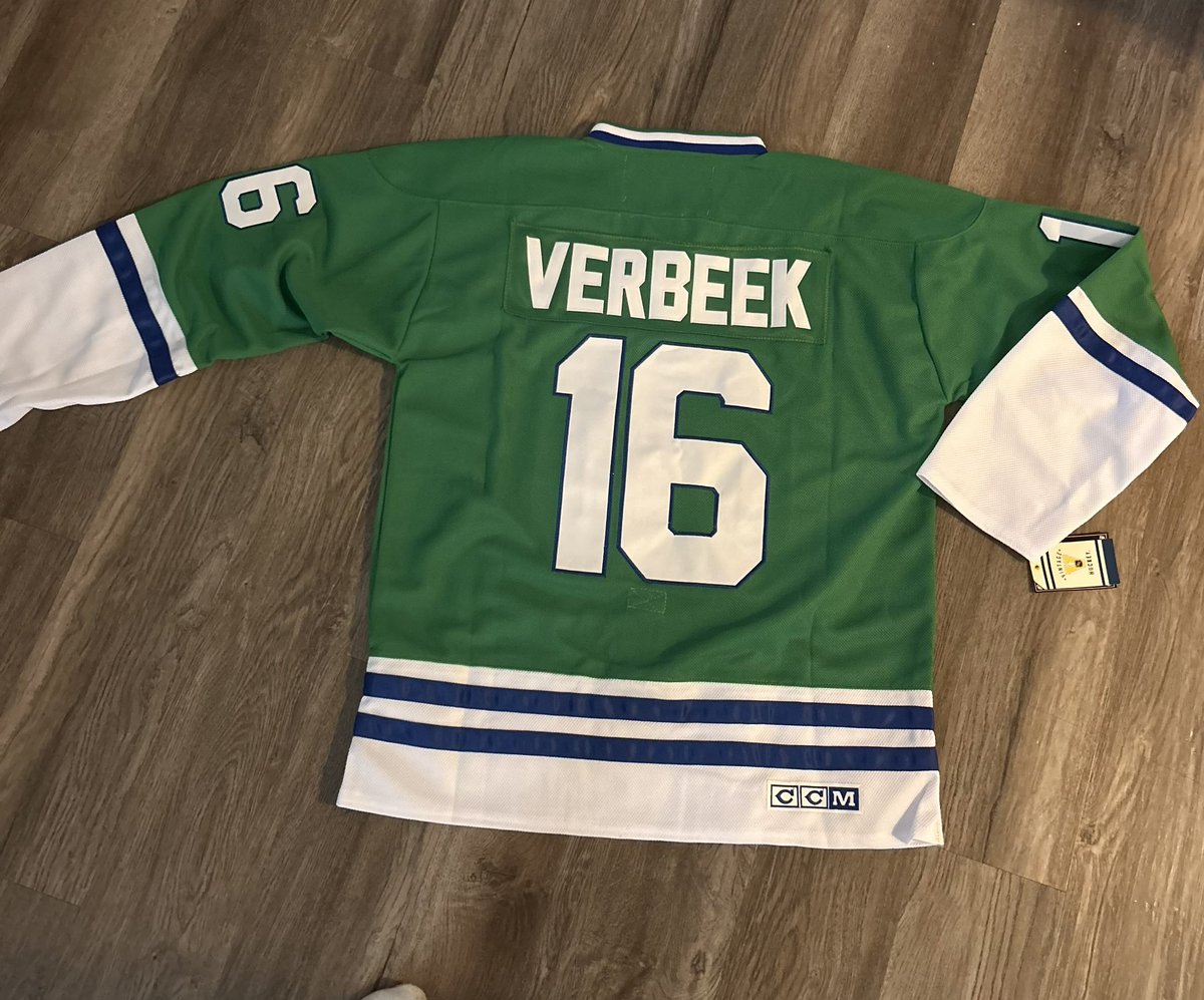 Hey!!  One of my boys got me a Patty Verbeek Whalers jersey!! Sweet.   #hartfordwhalers #nhl