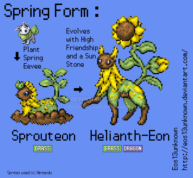 Eos13unknown's tweet photo. This is a birthday post. I wanted to post something today. Sunflower Eeveelution boi 🌻
#pokemon #fakemon #Eevee #Eeveelution #Sunflower https://t.co/0MC0lw2g55