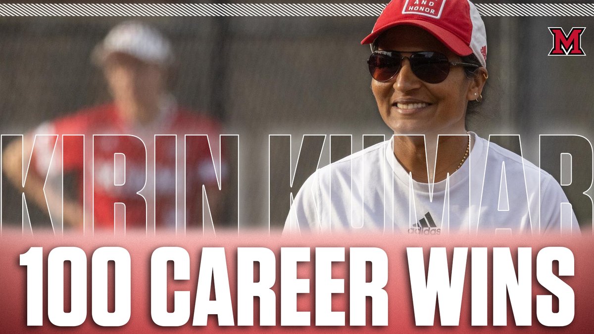 Welcome to the Century Club, @Coach2K_Miami! 

With today's win over Ohio, Coach Kumar has earned her 100th career win! 

#RiseUpRedHawks
