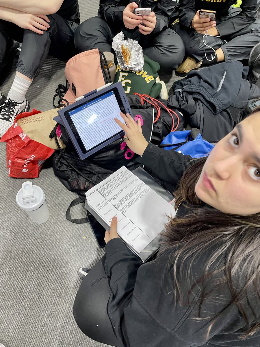 Setting PRs in the Shot Put at indoor conference and still has time to get her homework done @izabelalexi
