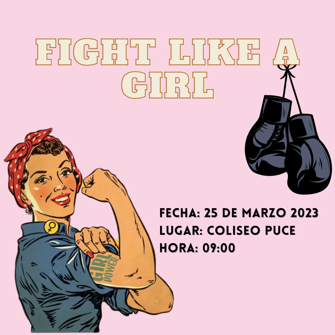 OiecsPuce's tweet photo. Te presentamos FIGHT LlKE A GIRL,  un taller de defensa personal PARA MUJERES 
SCORA de OIECS PUCE te invitan a participar en este increíble proyecto.

Entrenador: Henry Simbaña - Academia de Artes Marciales Knockout

Gratuito con entrega de certificados con Aval Nacional. https://t.co/M3NDuus8rH