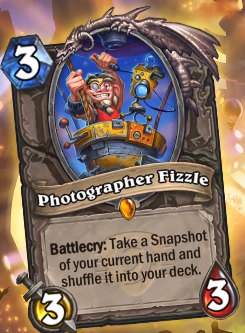 Let at forstå Zeal tragt Hearthstone Top Decks💙 on Twitter: "New Neutral card from the Festival of  Legends expansion revealed - Photographer Fizzle! https://t.co/e9EYc6ASwr # Hearthstone #FestivalOfLegends https://t.co/QHLWt5Ajla" / Twitter