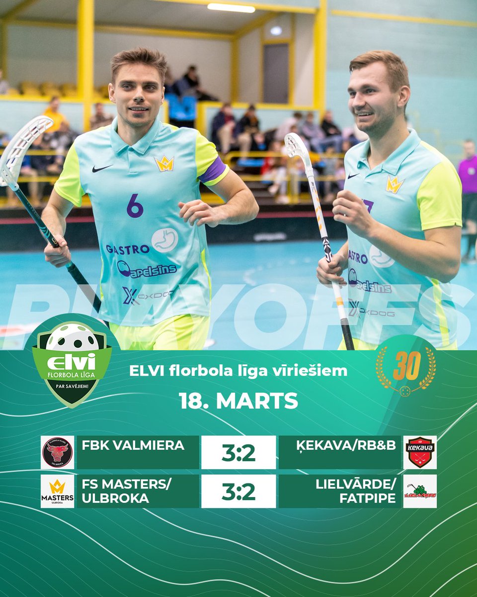 🗓 Favorītes pusfināla sērijas iesāk ar minimālām uzvarām savā laukumā #florbols #floorball