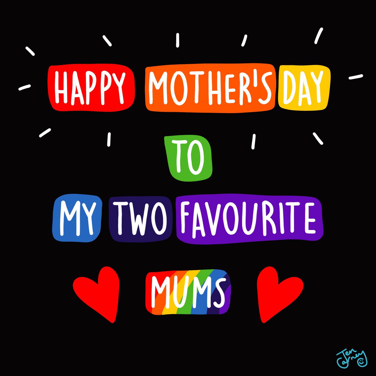 Billie Upton Green has been making a Mother’s Day card. If you have 2 mums, or know someone who does, feel free to share the second image 😍🌈

#twomums #rainbowfamily #lovemakesafamily #mothersday 
#theaccidentaldiaryofbug
