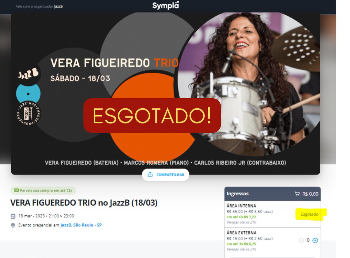 Dia de casa cheia!

Obrigada a todos que encontrarei logo mais no JazzB! Será ótimo estar com vocês, tocar para vocês... Ver os amigos e todos os apreciadores de música.

Até lá!

#verafigueiredo  #verafigueiredotrio  #jazzb