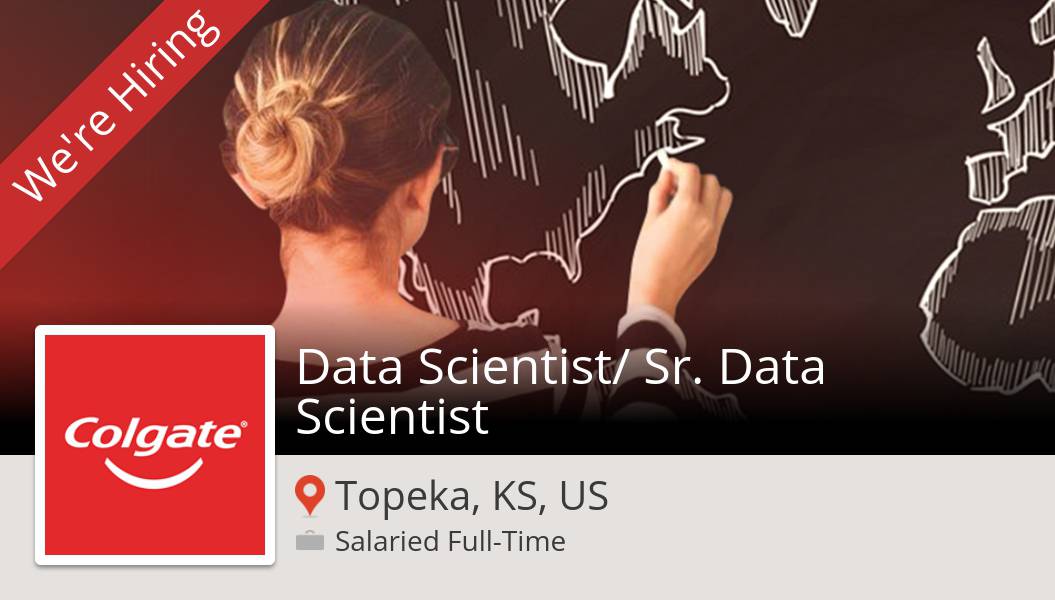 DianaGeofroy's tweet photo. #ColgatePalmoliveCareers is looking for a #Data Scientist/ Sr. #Data Scientist in #TopekaKSUS, apply now! #job https://t.co/11dsZFv75i #buildAfuture #ColgatePeople https://t.co/qPmK8FCGoK