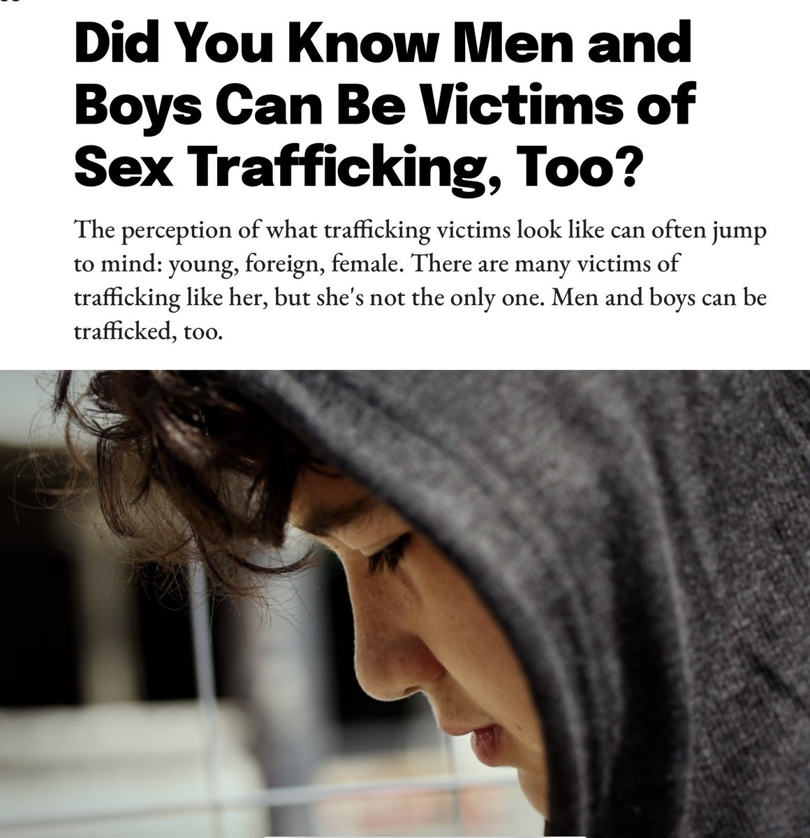 TheRedCord's tweet image. “When filing human trafficking reports, they would often ask, ‘Why couldn’t he get away? He’s a boy.’ ”

No one should be trafficked.

Read the full article at the link below.👇

fightthenewdrug.org/men-and-boys-w…

#EndHumanTrafficking #EndSexualExploitation #Men #NeverAlone #HeavenlyFather