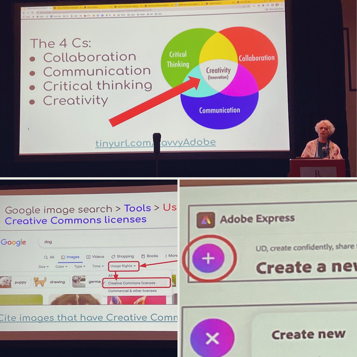 ArtsAdvocate's tweet photo. When Creating Important #Creativity #Communication #CriticalThinking  #Collaboration w/ @LAMBRADLEY 👏🏼#BloomsTaxonomy #Innovation #SpringCUE #WeAreCue @cueinc @AdobeExpress @AdobeForEdu https://t.co/B2LZimNlWP