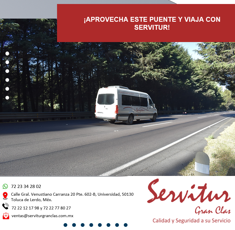 ServiturGC's tweet photo. ¡Descubre nuevos sitios y viaja con Servitur!
¡Contáctanos y cotiza con nosotros!🚍🏖
Correo: ventas@serviturgranclas.com.mx
Whatsapp: 7223342802 https://t.co/uK9kFb0Puz