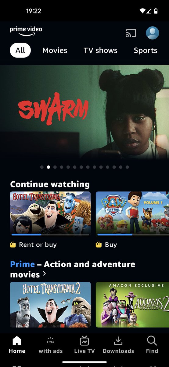 jack_harvard's tweet photo. @primevideosport why a half watched children film (Hotel Transylvania) now requires buy or rent? It was included in prime and now not? Even so, for half watched films, there should be a grace period, as rented films would allow people some time to finish especially for children. https://t.co/QXZ8ElQ62L