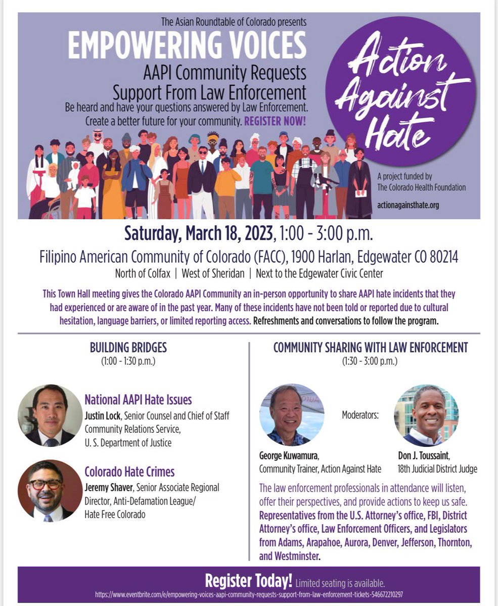 danistratt's tweet photo. Happening now: Empowering Voices Town Hall. 

Presented by: The Asian Roundtable of Colorado | Hosts: Filipino-American Community of Colorado 

#actionagainsthate #colorado #denver #AAPI https://t.co/vFUZGDq4Nl