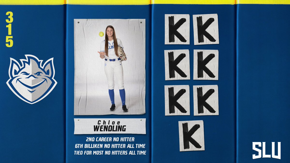 #4 Chloe Wendling throws her second career no hitter tying the record for the most no hitters thrown by a Billiken!

#SLUSoftball