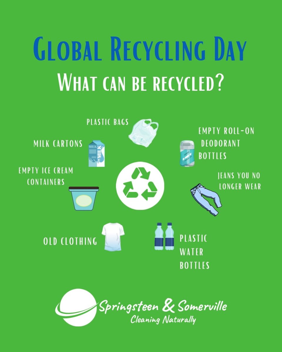SpringsteenSom1's tweet photo. It’s Global Recycling Day! What changes can YOU make?

#globalrecyclingday #recycle #reducereuserecycle #reduce #savetheplanet #green #responsible #ethical https://t.co/7ydkuQRj2H