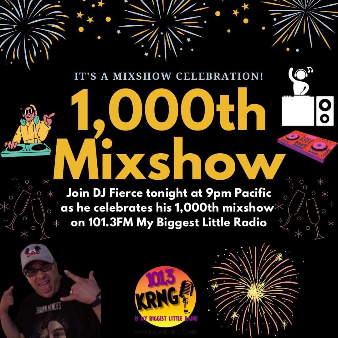 DJFierceNV's tweet photo. Join me TONIGHT 9PM PST in celebrating my 1000th Mixshow on @BiggestLittleR #LOUDNPROUD Stream from https://t.co/J6BQOupGog or on Apple Radio, iHeartRadio, TuneIn, My Biggest Little Radio APP, or Alexa/Google devices! #GetFierce TONIGHT #BiggestLittleRadio https://t.co/VPYYIFbRjM