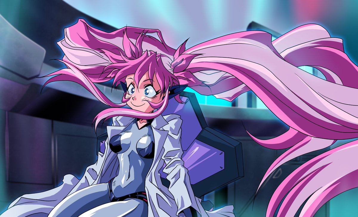 InfinityArk's tweet photo. OVA scene Yuimei jumps into a chair ready to get to work her hair is still moving here #indie_anime #constancyroa https://t.co/Vcl5pBSBCe