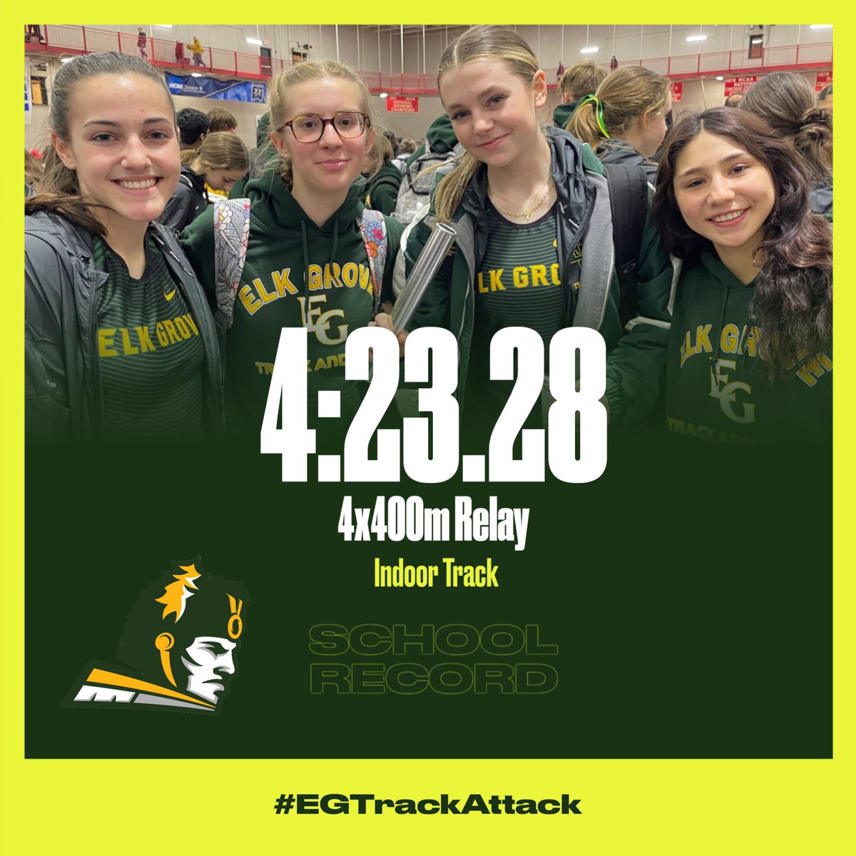 Another School Record falls at MSL Indoor Conference!!
Congrats to the 4x400 Relay team!!