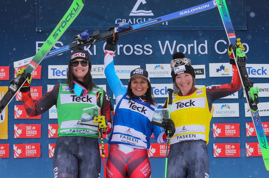 FISfreestyle's tweet photo. From three to one
Second career win for Marielle Berger Sabbatel on the last race of the FIS Ski Cross World Cup Season 2022/23
Congrats on the winners of the season final 👏🏼
🥇#MarielleBergersabbatel
🥈#MarielleThompsom
🥉 #BrittanyPhelan 
#skicross #fisfreestyle #craigleith https://t.co/4aek7gt3Wz