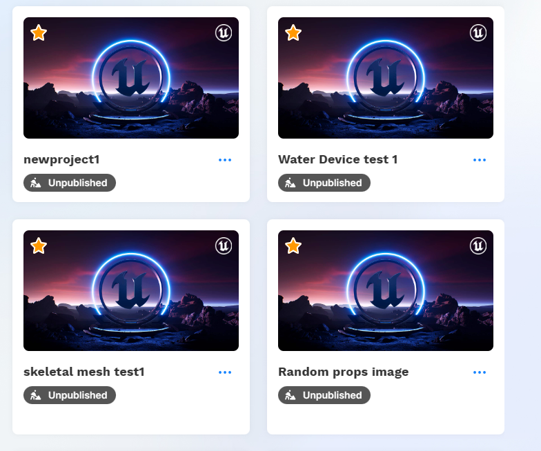 SouthieFromSTW1's tweet photo. Funny UEFN project preview stuff for
- Private projects 
- Public projects 
- UEFN projects 
- Pending projects 
- Unpublished projects https://t.co/B1Yu17ur9A