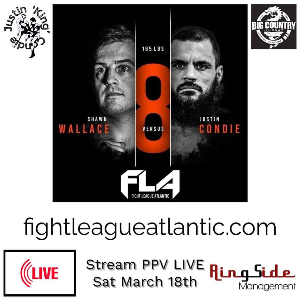 RingsideManage's tweet photo. ⭐️Stream #FLA8 Fight LIVE on PPV⭐️
Sat. March 18th 📺💻📱
👉https://t.co/i762ODU2fW👈
@fightleagueatlantic
Justin 'King' Condie vs Shawn Wallace
#TeamCondie #fighter #mma #muaythai #wrestling #juijitsu #mmafighter #MMATwitter #FightLeagueAtlantic #KingCondie #NewBrunswick https://t.co/kcKQtkkBSF