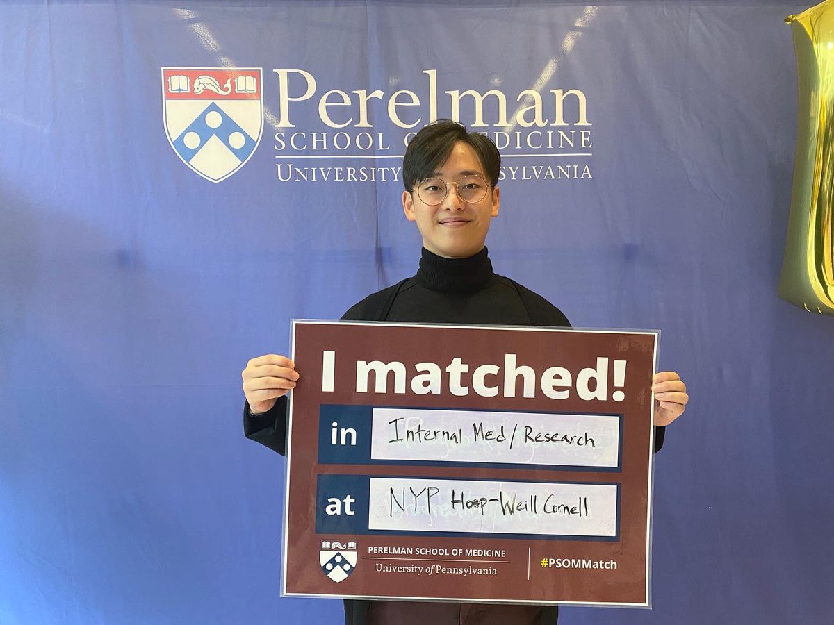 Incredibly excited to have matched at <a href="/WeillCornell/">Weill Cornell Medicine</a> for internal medicine residency and cardiology fellowship as part of the Medical Research Track!! Can’t wait to return to my hometown NYC after 12 yrs to start the next chapter of my physician-scientist career! #Match2023