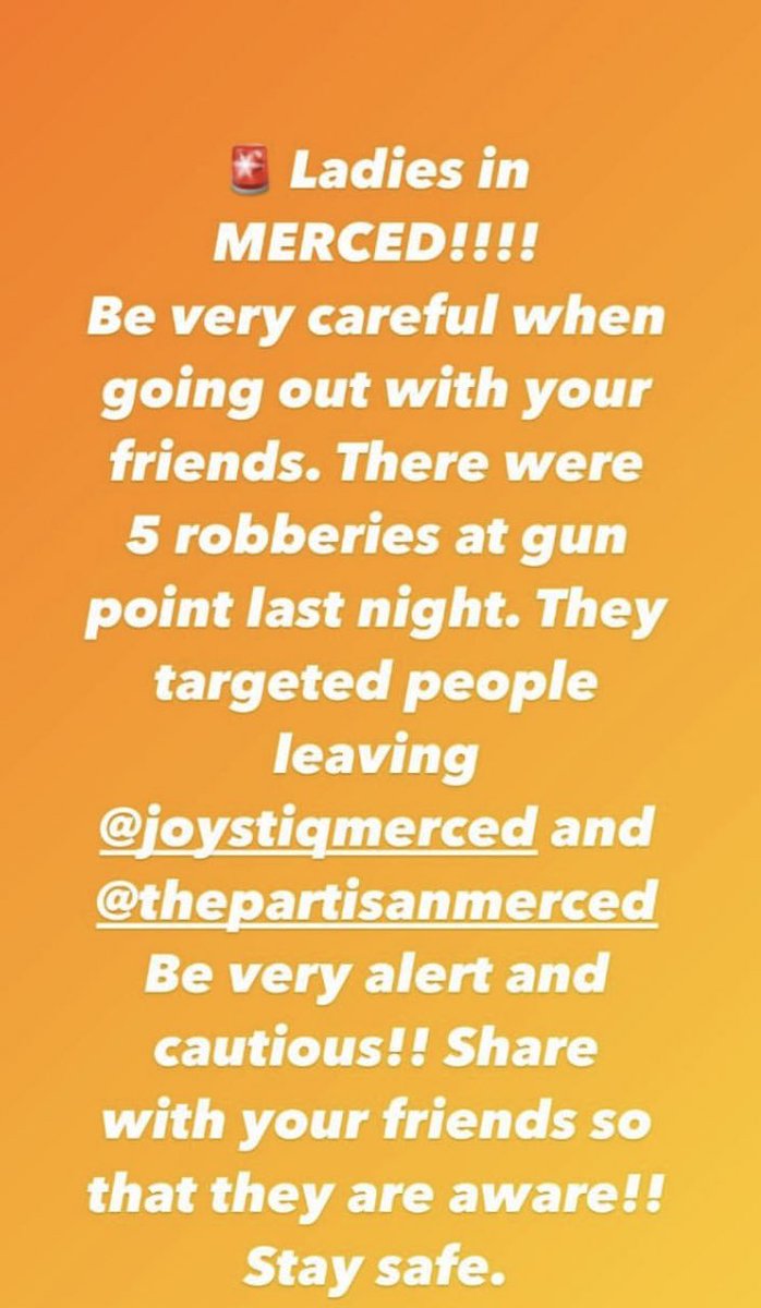 __biancaaaaaa__'s tweet photo. 🚨🚨 
Pls spread the word! 
( I took this post from someone’s insta and this is also happening anywhere in merced not just downtown) https://t.co/lSxpgioSXx