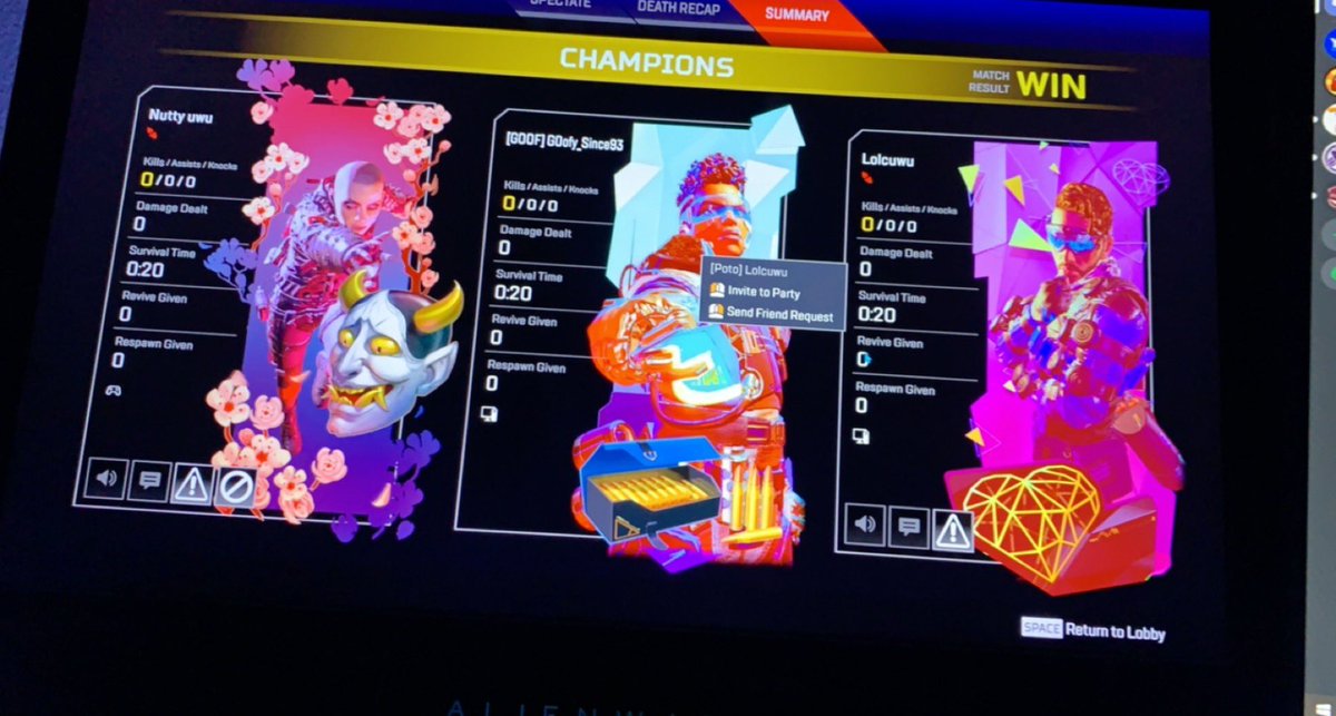 AstronautCasual's tweet image. 2 years ago had the craziest dub of my life!! #Apexlegends @PlayApex #win #crazyGame