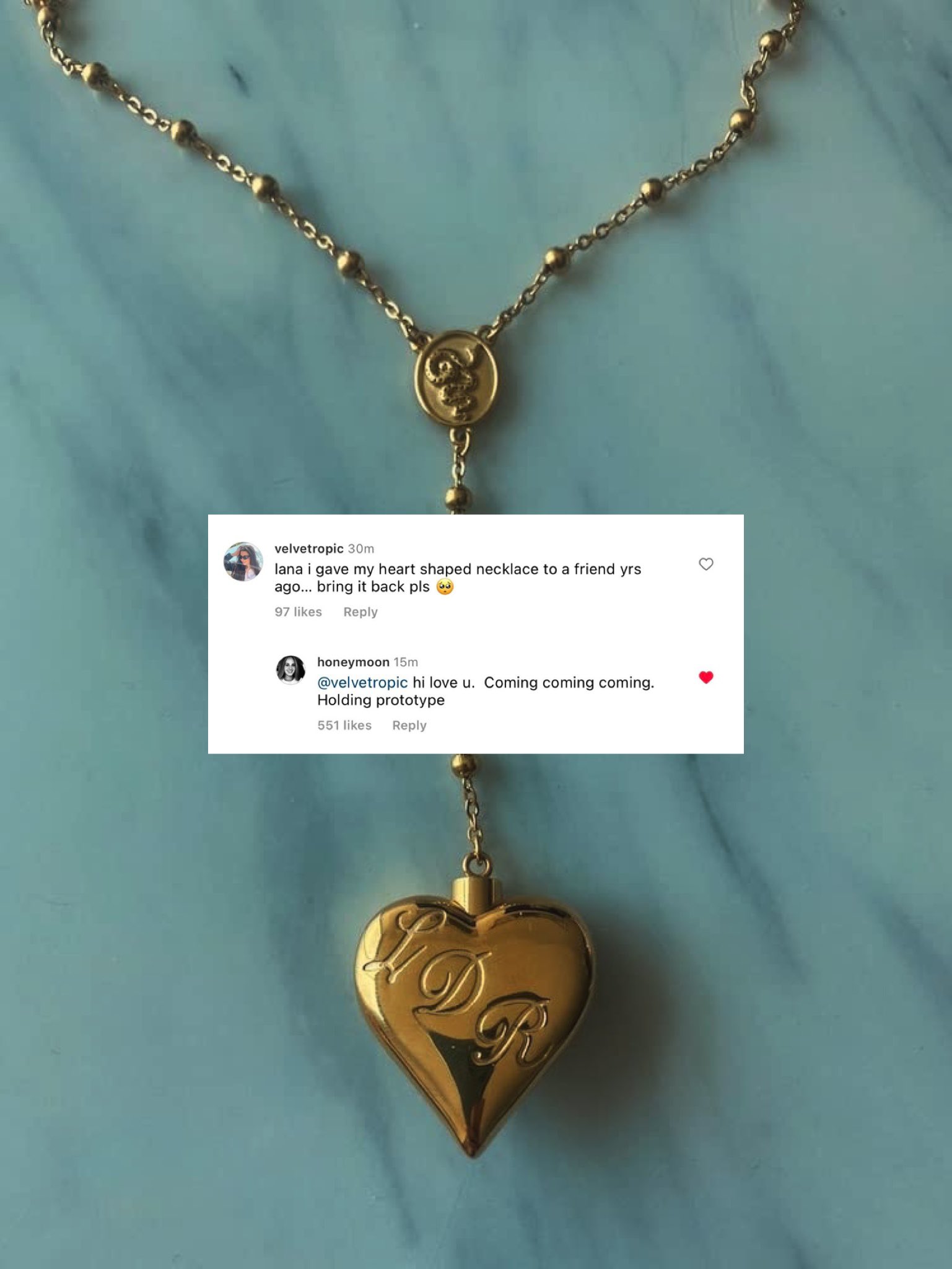 Lana del rey 2024 coke heart necklace