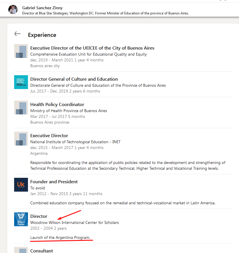 EFxScout1League's tweet photo. Who is #GabrielSanchezZinny #GabrielZinny
He with Hunter Biden in Blue Star Strategies & Clinton-Haiti Fund?
What is "Launch of Argentina Program" he did in 2002-2004 as fellow at the #WilsonCenter?
Write at #AtlanticCouncil, email at #BlueStarStrategies domain, #AtlasNetwork? https://t.co/SjsgWSkD51