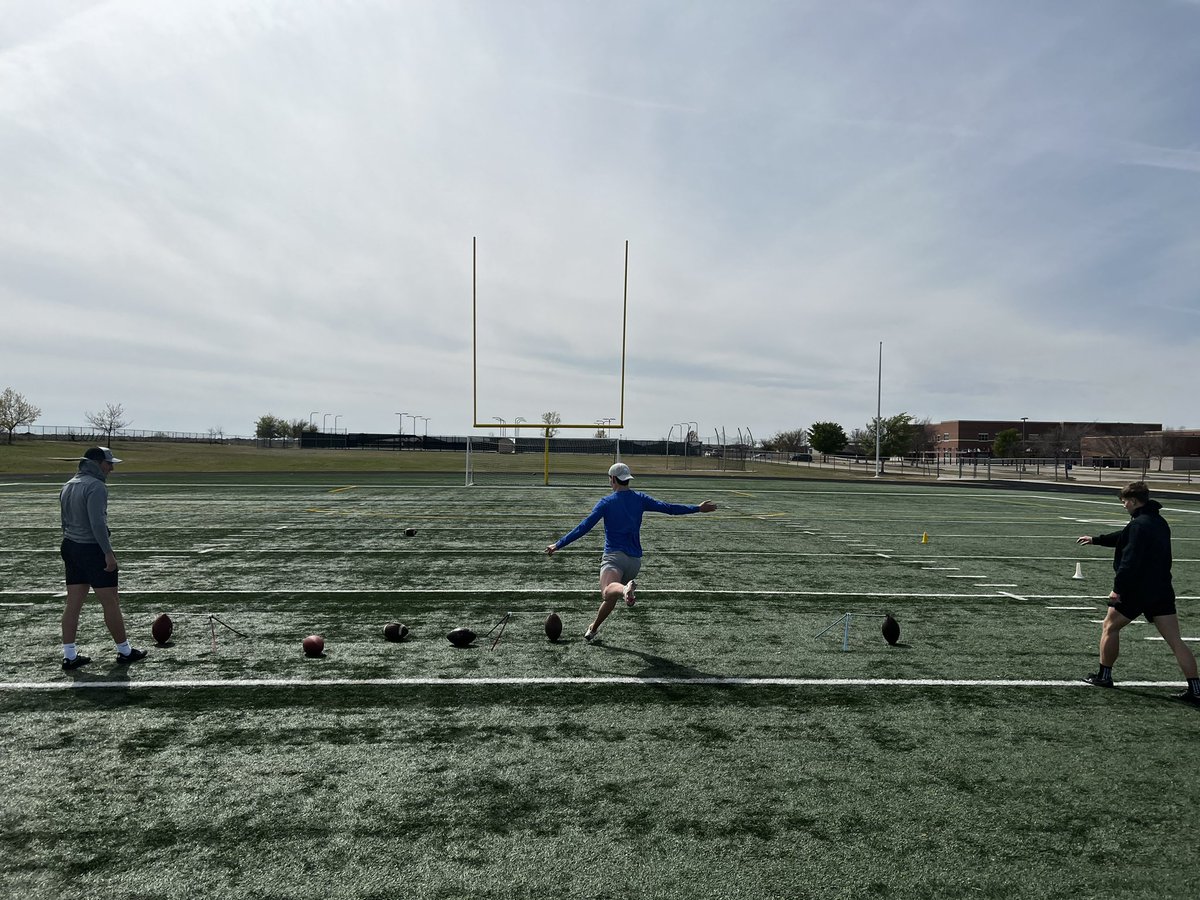 3 Studs Today <a href="/awilkerson_14/">Austin Wilkerson</a> getting ready for his pro day <a href="/SAUFootball/">Mulerider Football</a> <a href="/Woodruff03/">Austin</a> getting ready for <a href="/MSUTexasFB/">Midwestern State Football</a> Spring training and <a href="/Jake_MorganFB/">Jake Morgan</a> prepping for next season with <a href="/GreenWaveFB/">Tulane Football</a> #kicknation #goatranch