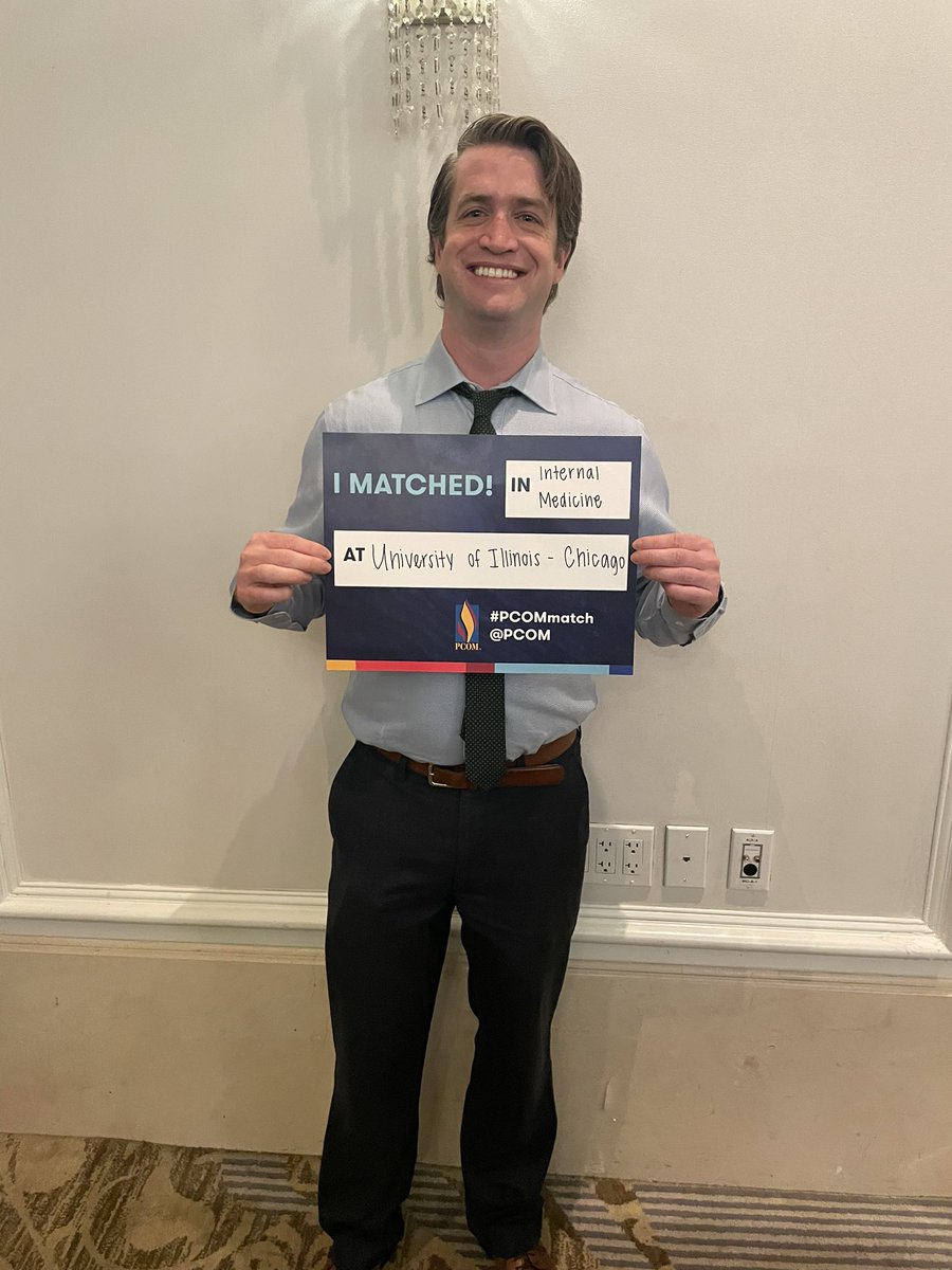 Matched my first choice at UIC in Internal Medicine! Headed to Chicago!  #PCOM #PCOMproud #PCOMmatch #Match2023 #UIC #IM #MedTwitter @PCOMeducation @UICIMChiefs