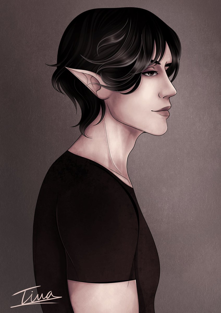 TimaLimaa's tweet photo. More greyscale painting practice! Used  one of @The_Ghaz D&amp;D characters for this. Played around with more texture brushes with this one and really like how if turned out! https://t.co/IneuOtBOxe