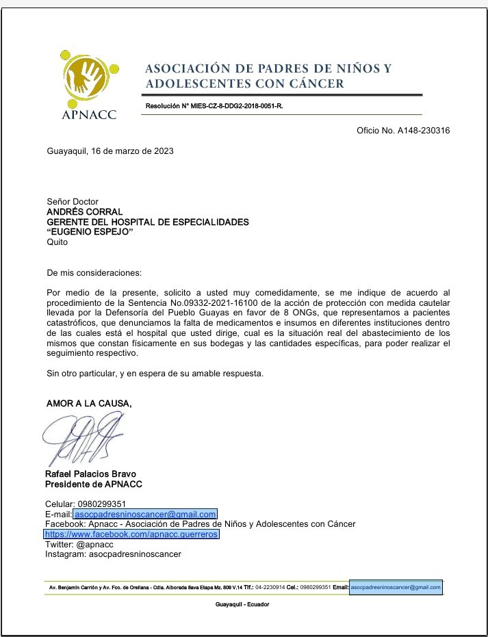 apnacc's tweet photo. LLAMADO PÚBLICO

A LOS REPRESENTANTES DE LOS HOSPITALES DEL @Salud_Ec
#BACAORTIZ #EUJENIOESPEJO #PORTOVIEJO

POR FAVOR NECESITAMOS RESPUESTA,A LA ACCIÓN DE PROTECCIÓN # 09332-2021-16100 @DEFENSORIAEC,QUE LOS OBLIGA INMEDIATAMENTE COMPRAR MEDICAMENTOS 💊.
🧵👇 https://t.co/vuNLtJSrAX