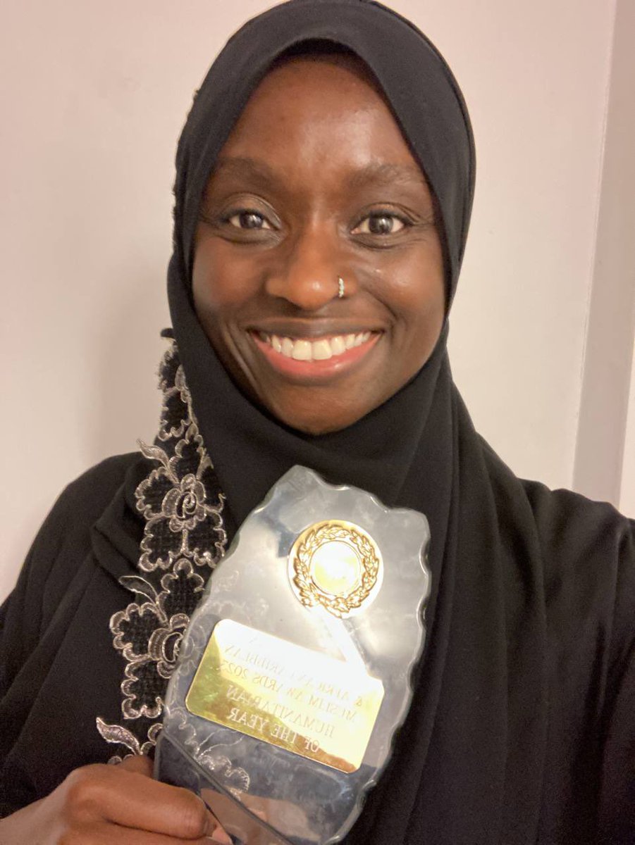 To be named Humanitarian of the Year at the Black Muslim Awards last night is still a shock for me. I’ve never seen what I do as humanitarian work, but as a loved one told me: ‘When you change the life of a woman, you’re saving lives.’ SubhanAllahi wa bihamdih. 🥹