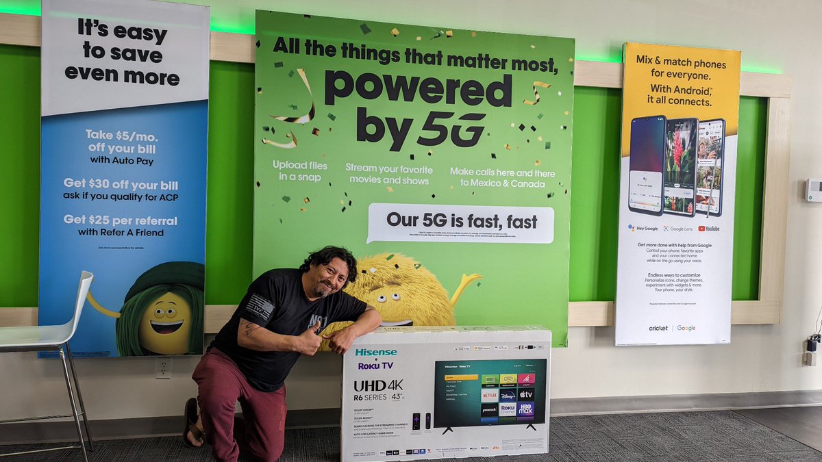 juancz951's tweet photo. What a way to show some love to our customers! Free tacos, free fave painting for the kids and tv giveaway! Oh and did I forget awesome Cricket Wireless Promos and best plans with free HBO Max!!! Love seeing it come through! https://t.co/8TCELsnj8v