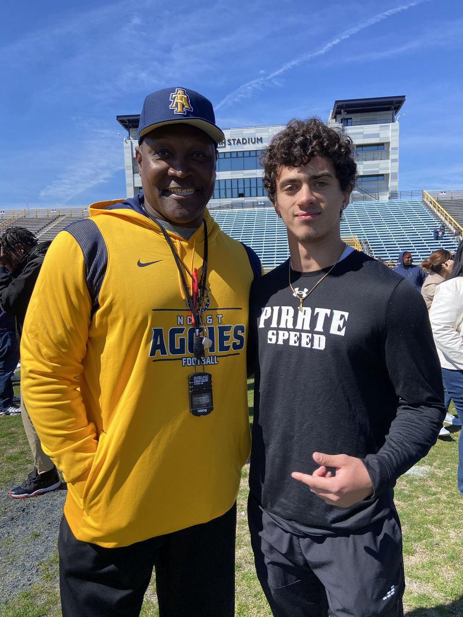Thank you <a href="/NCATFootball/">Aggie Pride</a> for having me today!! <a href="/recruit704/">Recruit704</a> <a href="/Dabigman41/">Damien Jackson</a> <a href="/coachpoole88/">Coach Nate Poole</a> <a href="/CoachVBrown59/">CoachBrown59</a> <a href="/PorterRidgeFB/">Porter Ridge Football</a> <a href="/Pr_Damien/">Damien Jackson</a>