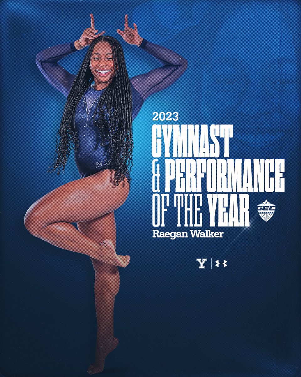 YaleGymnastics's tweet photo. 👏 Congratulations to senior Raegan Walker, who earned the @GymnasticsEast8 Gymnast of the Year and Performance of the Year Awards tonight!

READ ➡ https://t.co/pFf5eihOJK

#ThisIsYale https://t.co/ClMPKCmAnB
