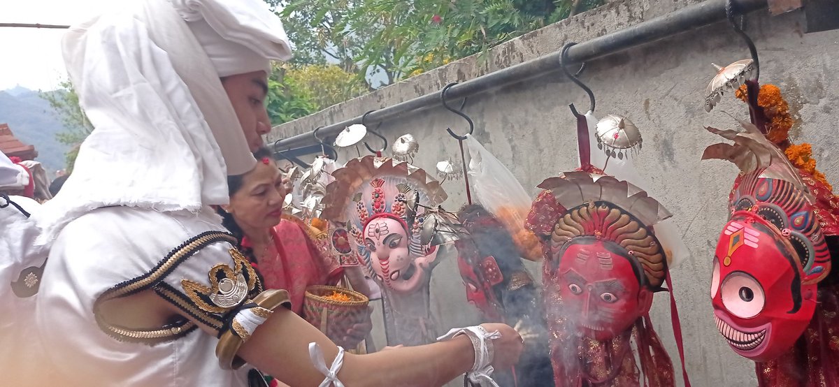 shresthaprakash's tweet photo. masked dance in Pokhara.  this festival is celwbrated in every six years. https://t.co/TGOiVcZAPF
