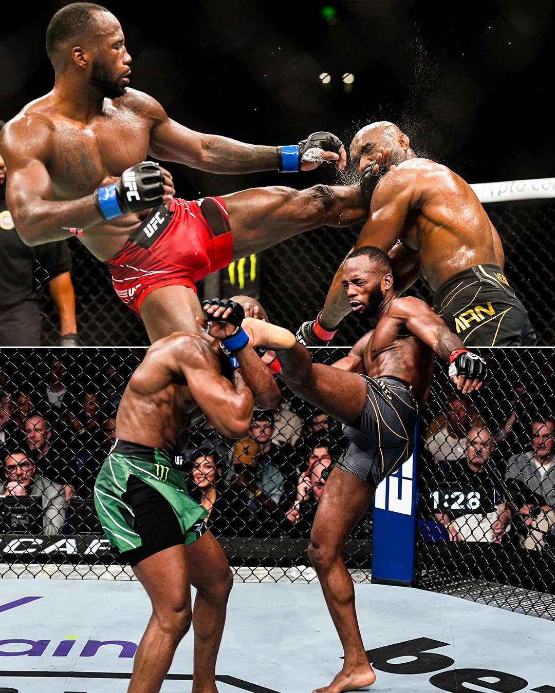 ESPN on Twitter "Edwards tried to finish Usman again with a head kick