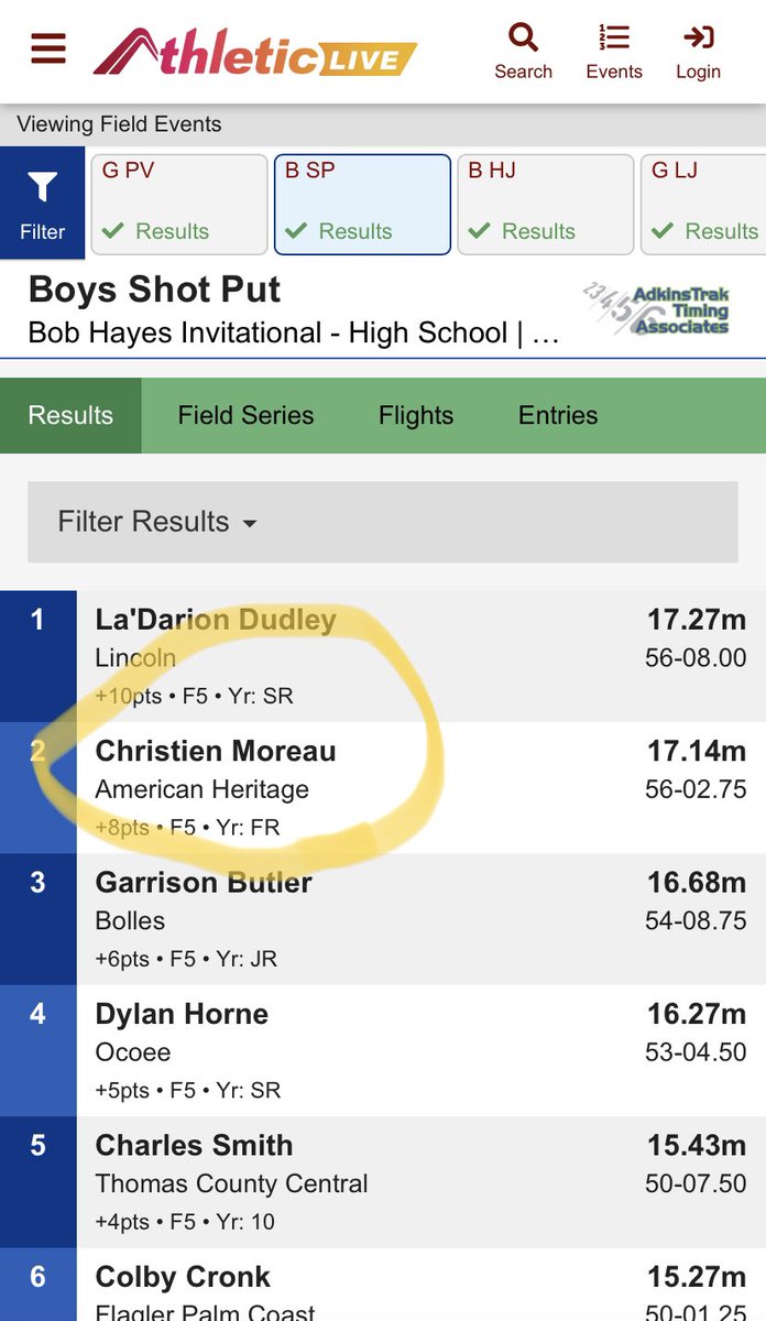 DHeavenJr's tweet photo. Top Freshman shot putter in the State of FL!!! #shotput #bigthrow #AHP #classof26 #dline https://t.co/uUcKGv0QPc