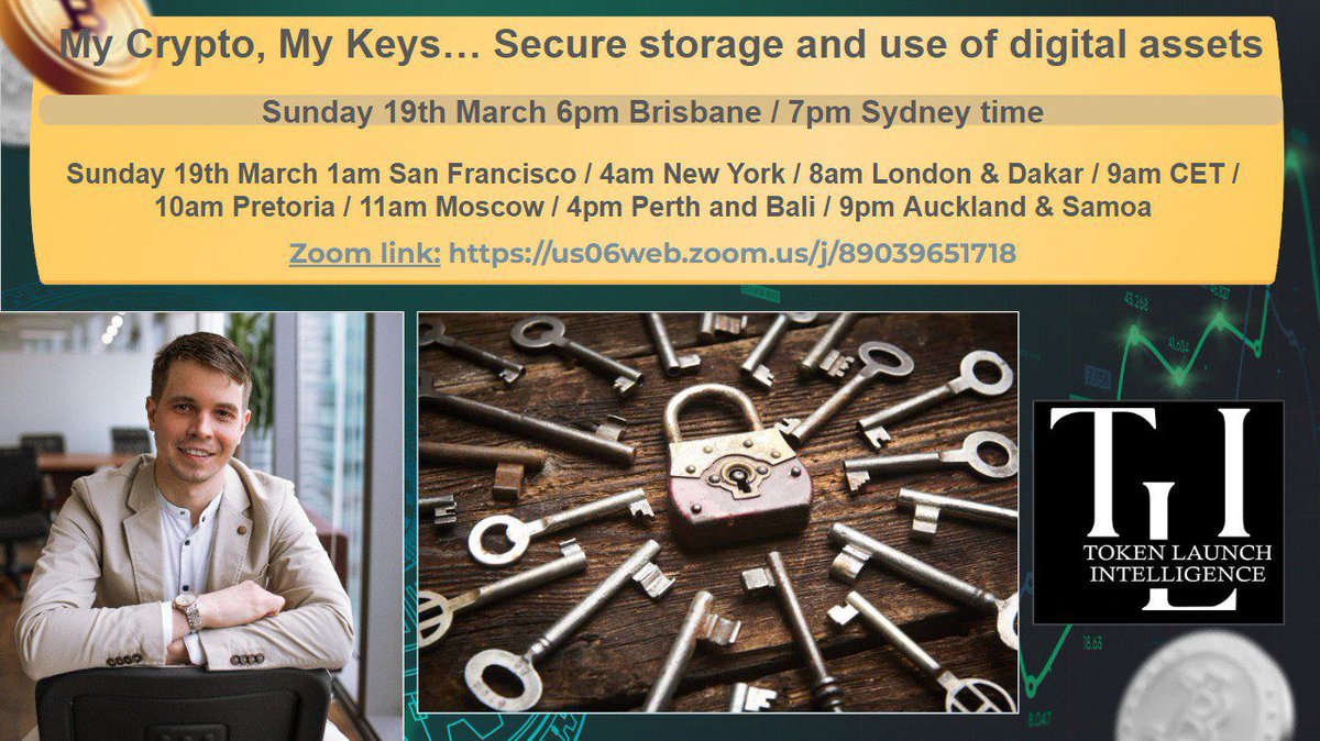CryptoMania_19's tweet photo. 🌟🌟🌟🐳🐳🐳 🌟🌟🌟 
Today’s zoom will be on in 7 hours!!

🔑🔑🔑“My Crypto, My Keys… Secure storage and use of digital assets” 🔑🔑🔑 

Language: English 🇬🇧

💻 Zoom link for the session:
https://t.co/2XSoLQoorh

🌟🌟🌟🐳🐳🐳 🌟🌟🌟 https://t.co/RpNa9gBRdp