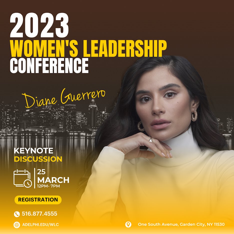 AdelphiUMag's tweet image. March is Women's History Month, the perfect time for Adelphi's Women's Leadership Conference. This year our keynote speaker is Diane Guerrero, an activist, author and actress known for her roles as as Maritza in Orange Is the New Black and Lina in Jane the Virgin.