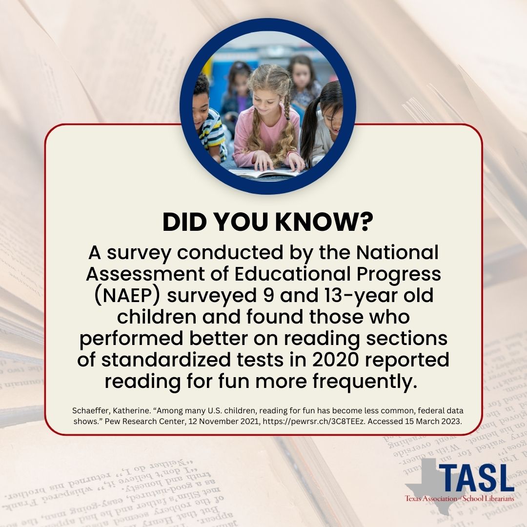 This survey is one of many that touts the benefits of reading outside the school day. We offer this information so #txlege members can have the best information in front of them when making decisions that impact school libraries and our students.
<a href="/RightToReadTX/">Texans for the Right to Read</a> #TxASL