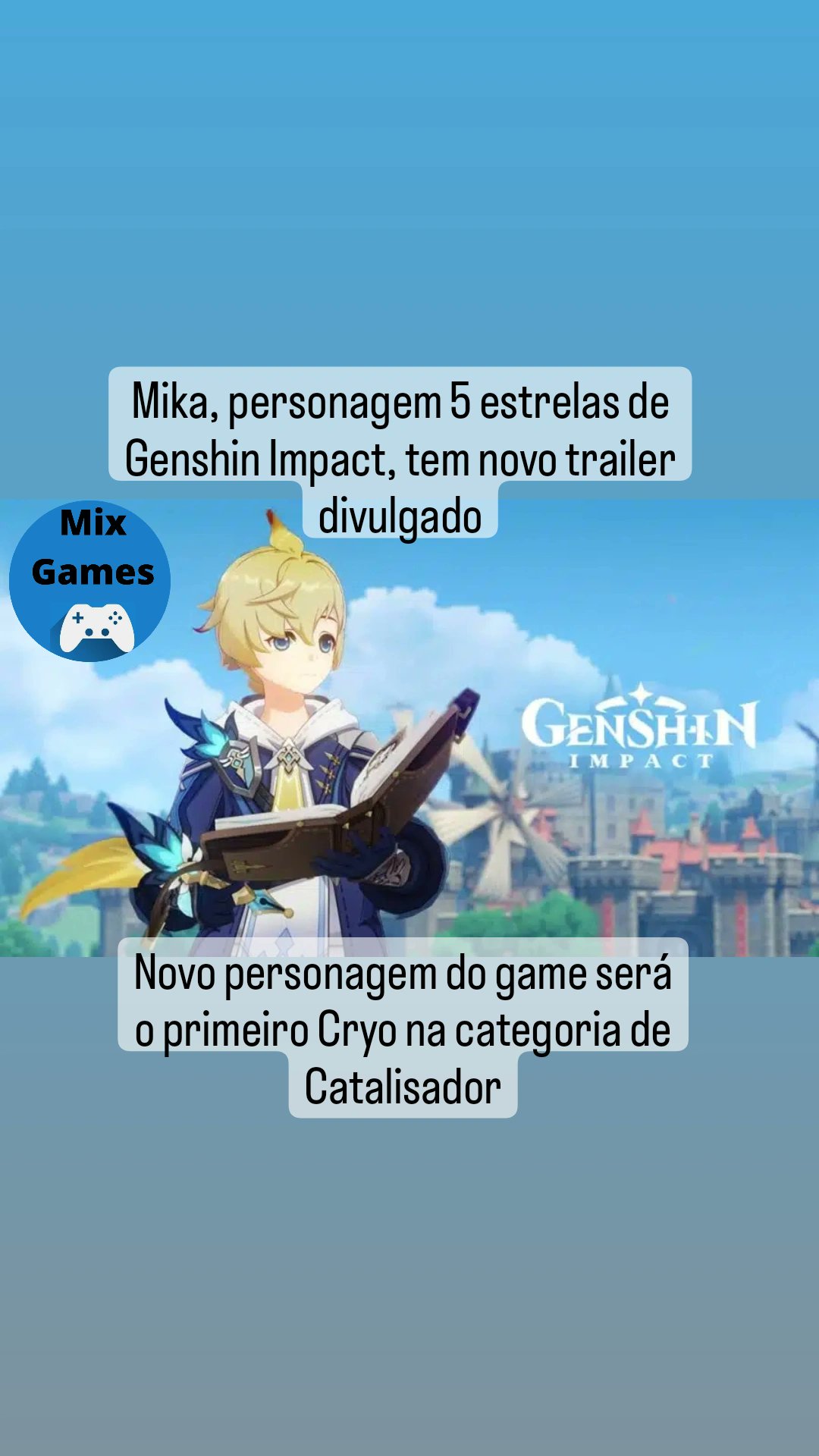mix games on X: Mika, personagem 5 estrelas de Genshin Impact