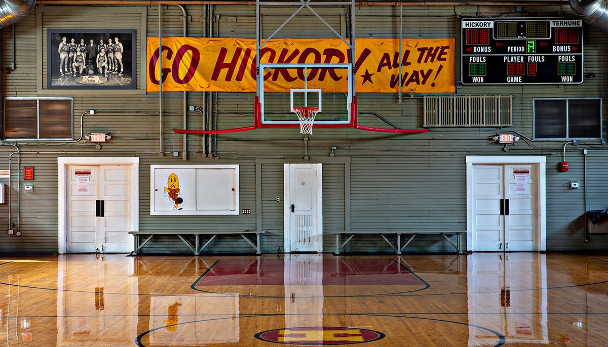 Looking like the gym from Hoosiers. Norman Dale about to walk out on the court.
