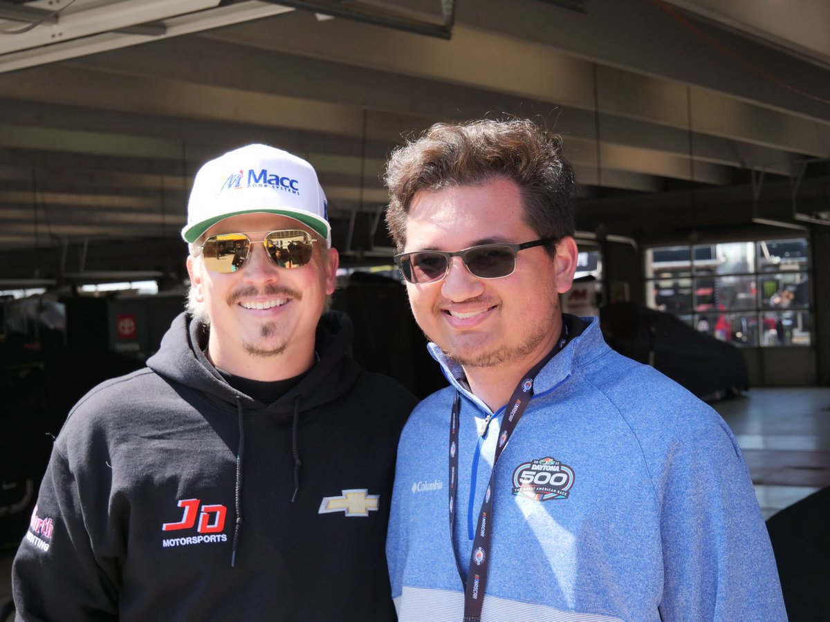 NicolasCRacing's tweet photo. Shout out to @JDMotorsports01 and @brennanpoole for letting me try out the seat! Awesome hanging with you guys. 

#nascar #NASCAR75 https://t.co/zoPHMNHgQd
