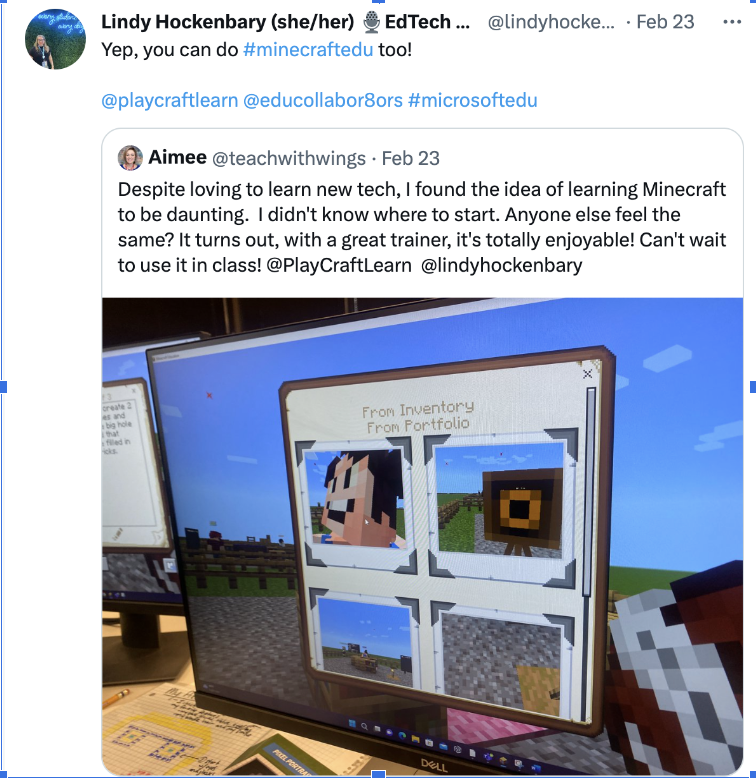 vickyclifford_'s tweet photo. If you want to learn more about EdTech and Edu collaborators, Lindy Hockenbary (@lindyhockenbary) is an excellent resource. She posts on Twitter often about upcoming events in the education field that teachers, parents, and students might all be interested in. https://t.co/phC2jIWsbC