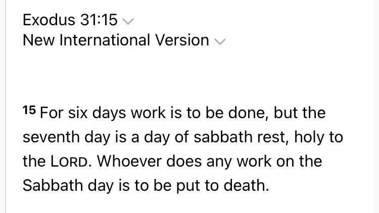 Sadly, since this game is on the Sabbath and Reimer says the Bible is the highest authority in his life, he must now be put to death.