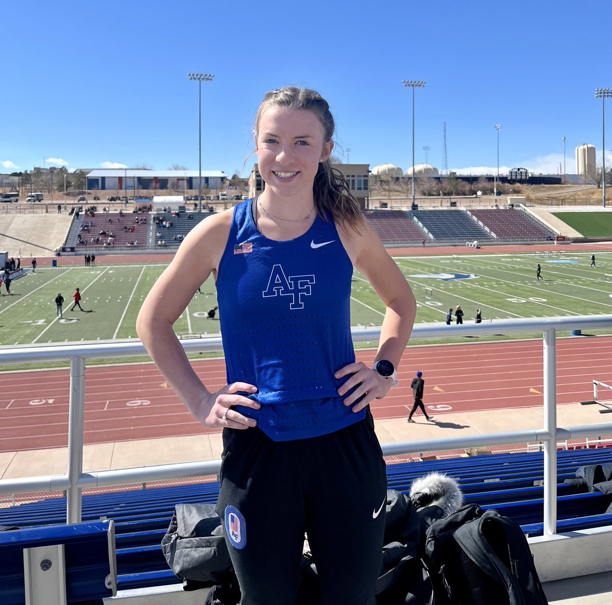 creekxc's tweet photo. CREEK T&amp;F alumni  @GraceDailey7 has a great 1500 race placing 10th in 1500 @AF_TFXC  Did I mention the race was 8000 ft! 😮 ⛰️  🧡🖤💙 https://t.co/OCq6Srl3JC