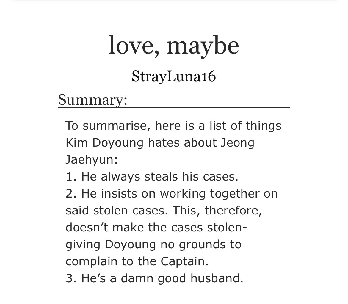 💍love, maybe
💍dojae/jaedo
💍 38.5k
💍 fake/pretend relationship, rivals, whipped jh x must be indigestion dy, ridiculous amounts of fluff and pining, put some neos in the b99 precinct and it went downhill from there
💍 written for <a href="/dojaefest/">Dojae Fest - REST</a> 

🔗archiveofourown.org/works/45675694…