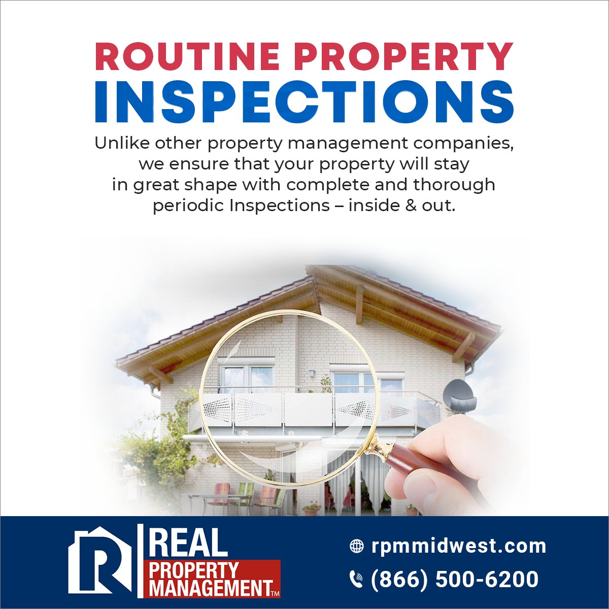 ROUTINE PROPERTY INSPECTIONS...
Unlike other property management companies, we ensure that your property will stay in great shape with complete and thorough periodic Inspections – inside &amp; out.
LEARN MOR... rpmmidwest.com
#propertymanagement #rentals #propertyinspections